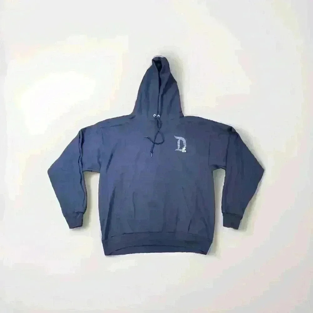 Disneyland Resort Classic Navy Blue Mickey Mouse Hoodie Size Large Back 4505